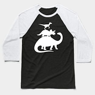 Stacked Dinosaurs Baseball T-Shirt